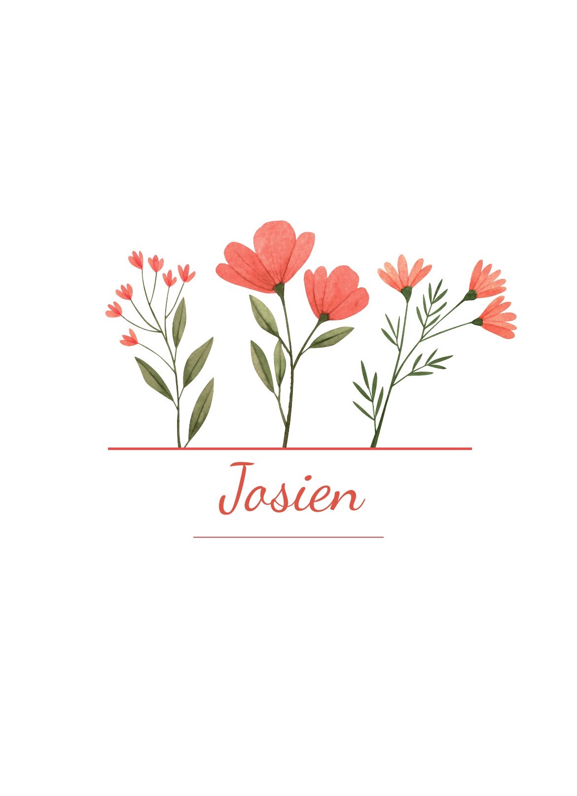 Voorkant rouwkaart Josien
